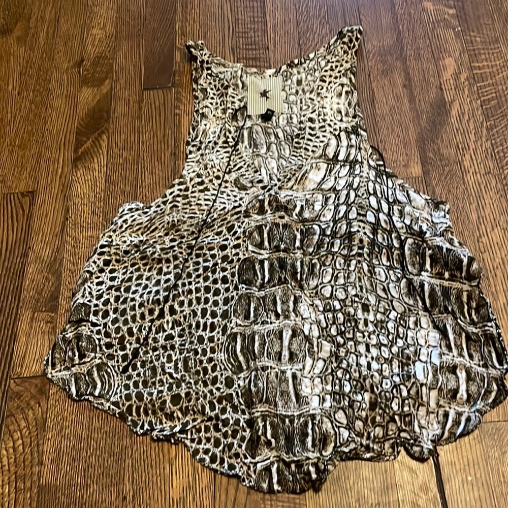 One Teaspoon Snakeskin Patten Blouse Short Sleeve